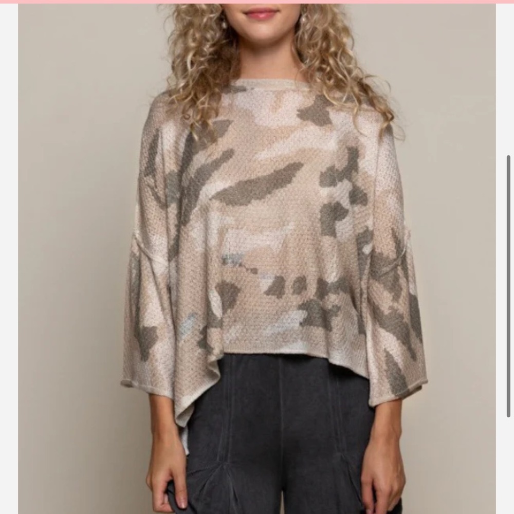 POL Camo Lightweight Knit Sweater sz3X
